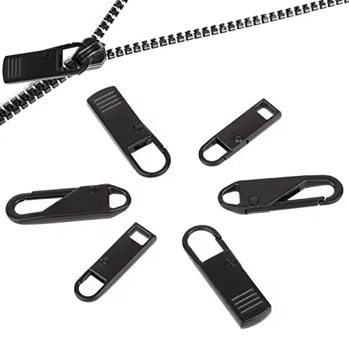 6Pezzi Tiretti per Cerniere, cursori per cerniere lampo,Cursore Cerniera Ricambio, per Riparazione Zip,Per Vestiti, Bagagli, Valigia, Jeans,Zaino, Mestiere Fai Da Te,Borsa Giacca