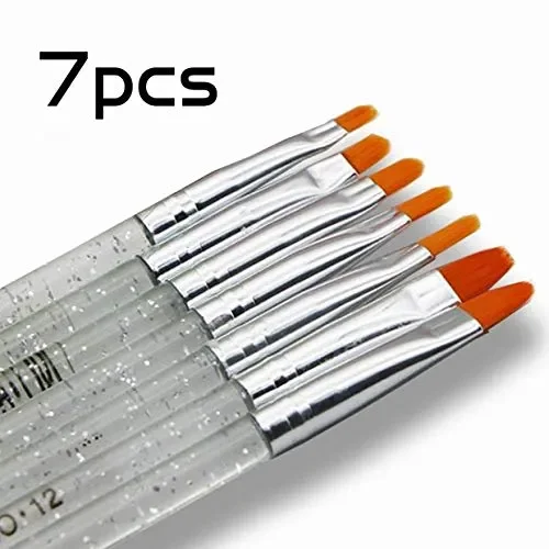 7PCS UV gel nail art Pen Nail Pittura Strumenti di Disegno Pennello Silver Online ora