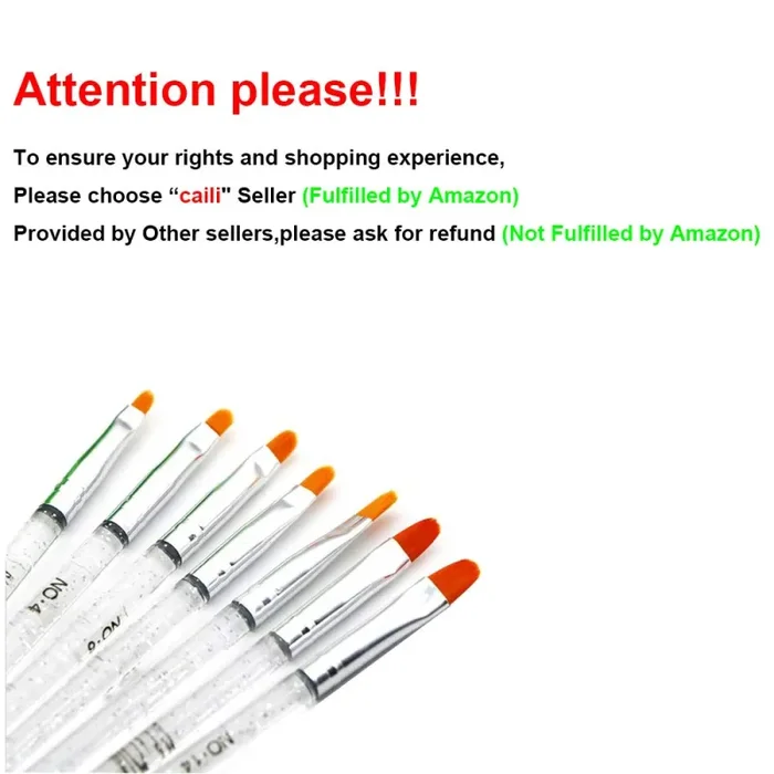 7PCS UV gel nail art Pen Nail Pittura Strumenti di Disegno Pennello Silver Online ora - immagine 2