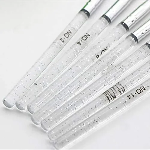 7PCS UV gel nail art Pen Nail Pittura Strumenti di Disegno Pennello Silver Online ora - immagine 3