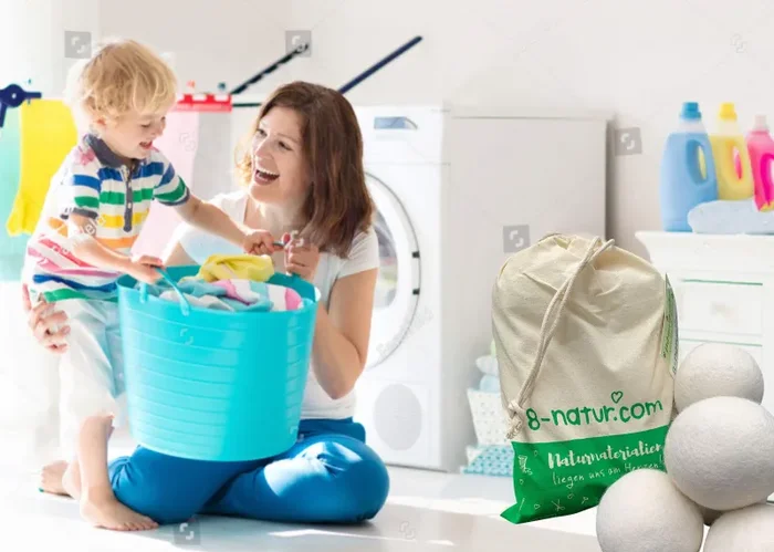 8-Natur, set di palline per asciugatrice XXL in confezione 8-9 cm, Bianco - immagine 2