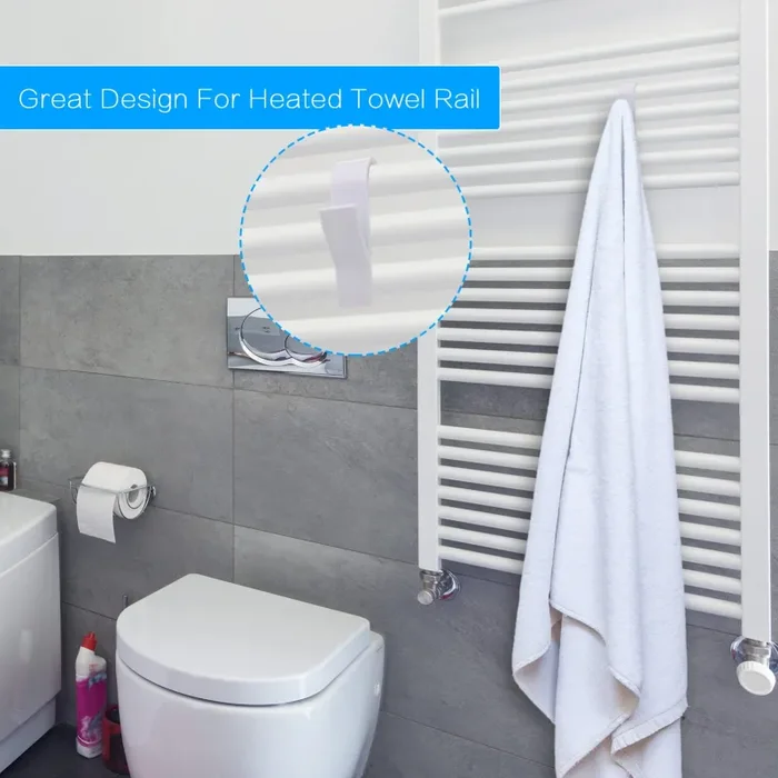 8 Pezzi Ganci per Termoarredo Bagno, Ganci Termoarredo Bagno, Appendi Accappatoio Bagno, Salvaspazio, Gancio Termoarredo Bagno Robusti per Accappatoio, Vestiti e Asciugamani - immagine 3