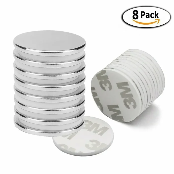 8 pezzi magneti a disco in neodimio con nastri adesivi,Forti magneti di terra