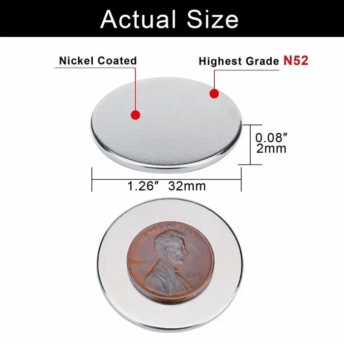 8 pezzi magneti a disco in neodimio con nastri adesivi,Forti magneti di terra - immagine 3