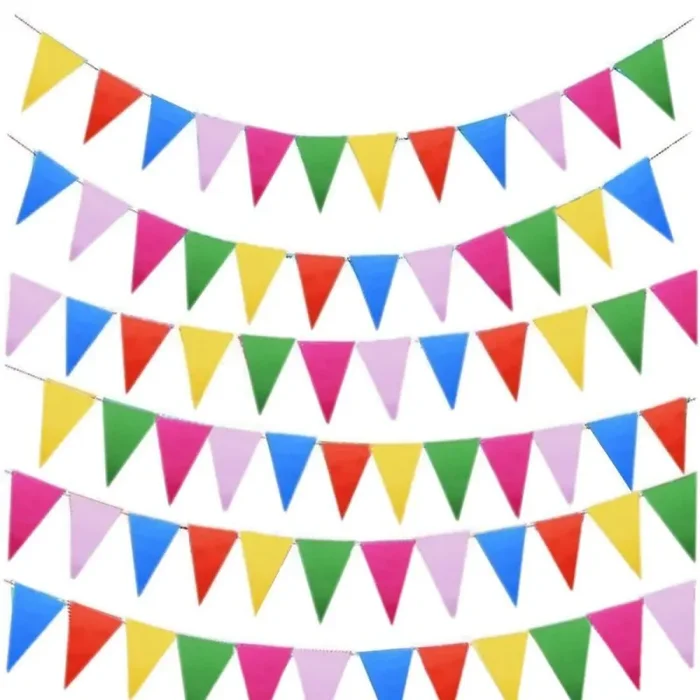 80 metri di Festoni striscioni, bandierine triangolari colorate - immagine 2