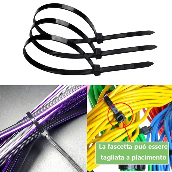 800pz Fascette Elettricista Plastica per Cable Management Lavori in Giardino… - immagine 3