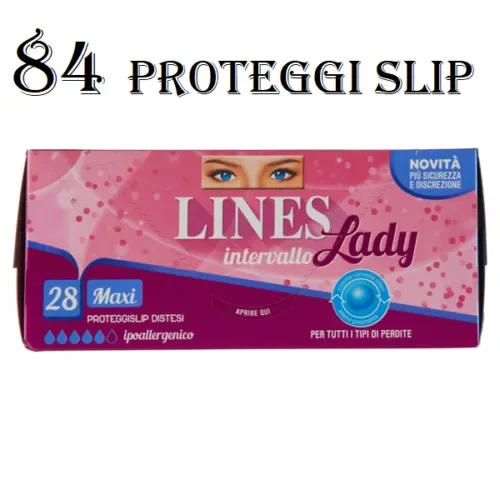 84 PEZZI LINES INTERVALLO LADY MAXI PROTEGGISLIP DISTESI SALVASLIP SLIP PERDITE