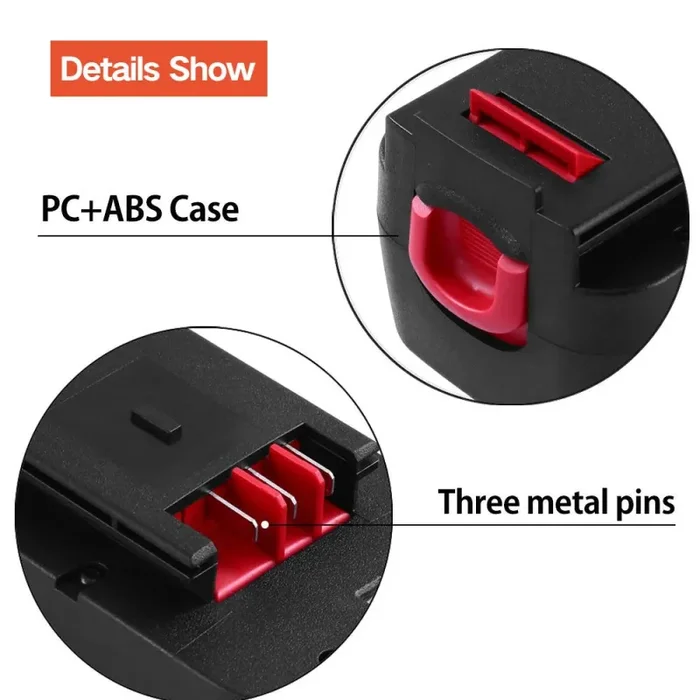 A18 3.0Ah Ni-Mh Sostituzione batteria per Black & Decker 18V A1718 - immagine 3