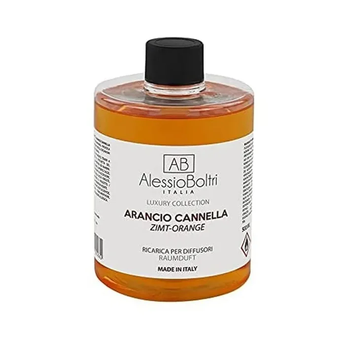 AB Alessio Boltri – Ricarica per diffusori Luxury 500 ml, profumazione Arancio Cannella