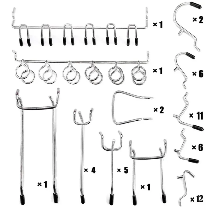 Abimars, 52 Pezzi Ganci per Pannello Forato Assortimento, con Ganci,… - immagine 3