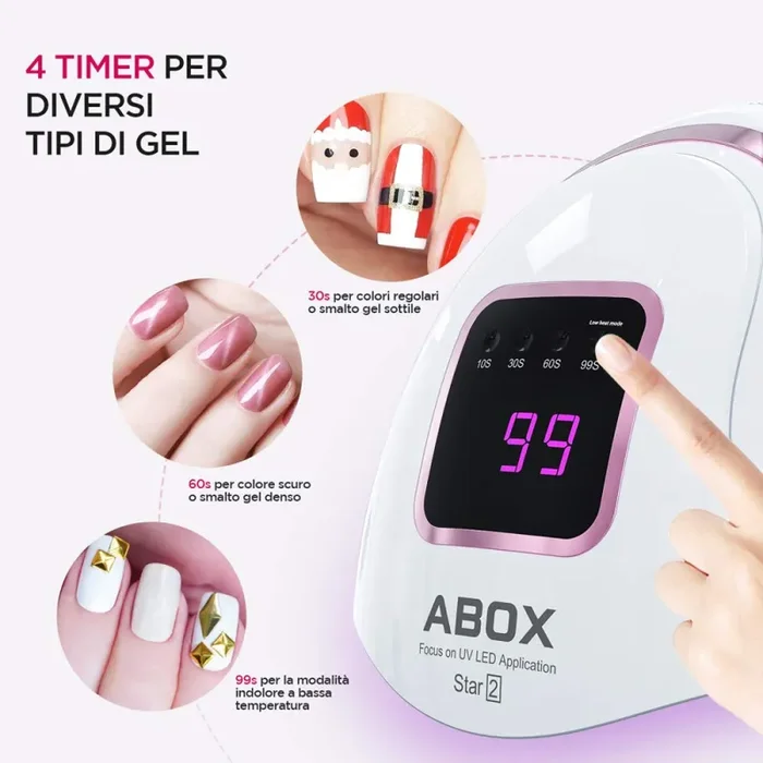 ABOX Lampada LED Unghie 72W 36pcs Luce UV per Gel Modello 1 - immagine 2