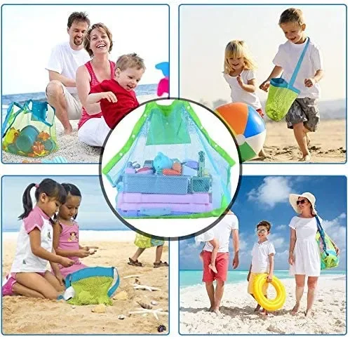 Abree Extra Large Family Maglia Spiaggia Borsa Tote Zaino Giocattoli Asciugamani Sabbia Lontano (2pcs) - immagine 3