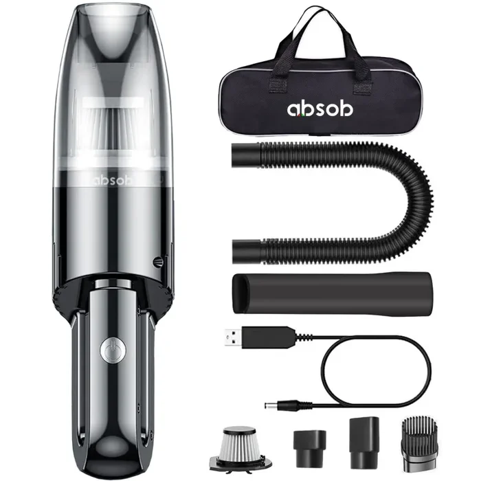 Absob Aspirabriciole Senza Fili Mini portatile Ultralight Aspirapolvere Auto Hoover Potente Aspira Briciole Elettrico senza filo da tavolo Ricaricabile Leggero per Casa Cucina Peli Di Animali