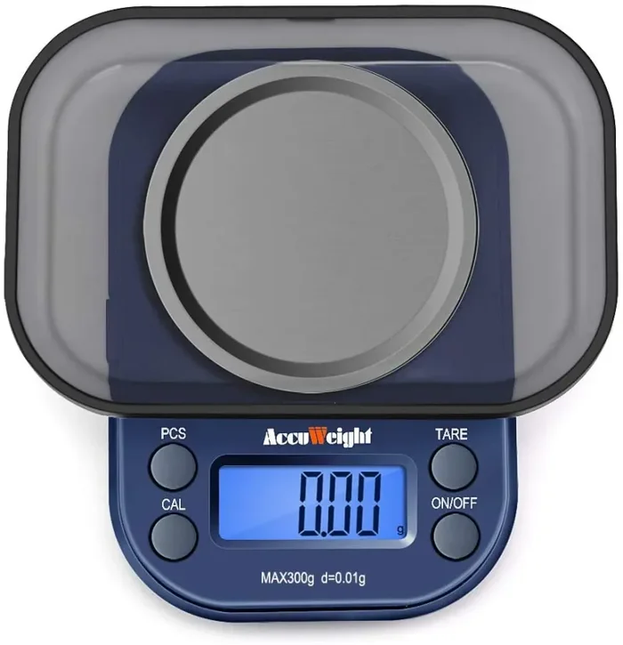 ACCUWEIGHT 255 Mini Bilancia di Precisione Digitale per Cucina Gioielli Oro Bilancia Tascabile Elettronica 300g/0,01g con Tara e Calibrazione Alimenti Pesa Bilance