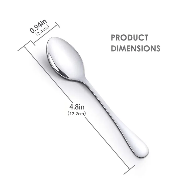 AckMond – 12 Pezzi (12,2 cm) cucchiaini da Espresso, in Flat Dinner Fork - immagine 2