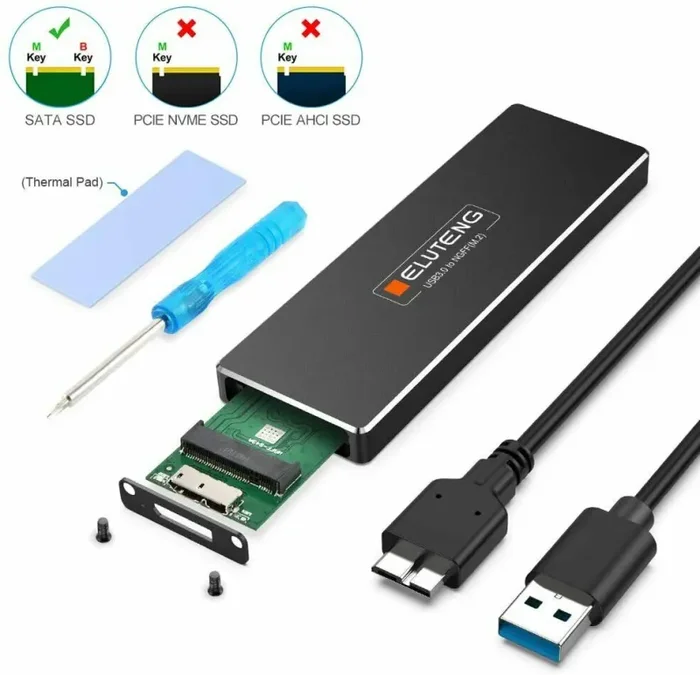 Adattatore m2 NGFF a USB 3.0, per 2230 2242 2260 2280 SSD Supporta UASP B Key