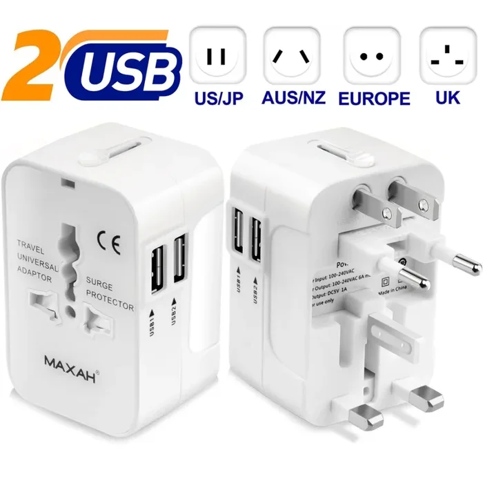 Adattatore Nuovo-Bianco,2 Porte USB– 1 A, 1 A - immagine 2