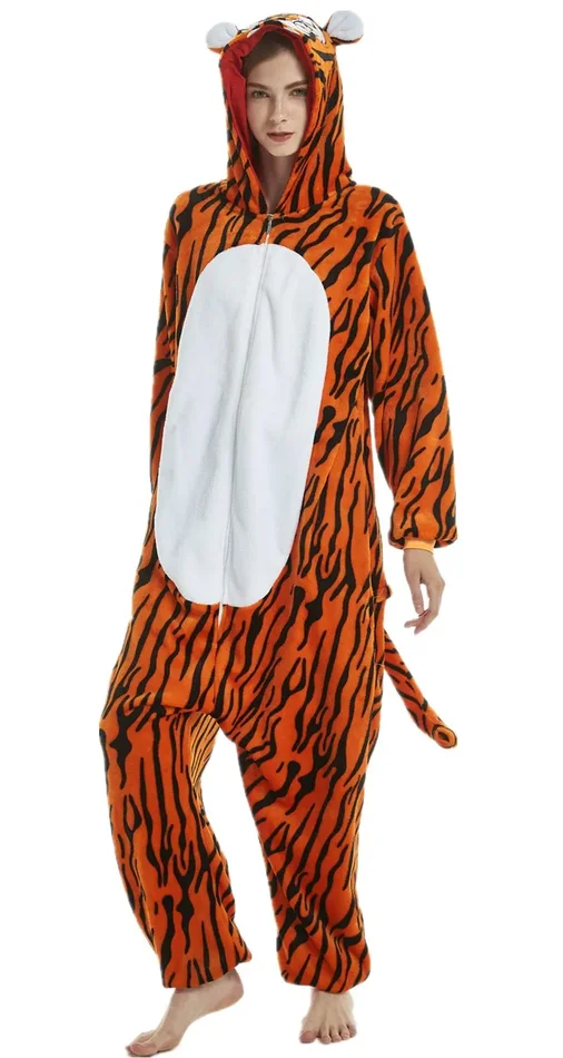 Adulto e Bambino Unisex Unicorno Tigre Leone Volpe Tutina Animale Cosplay… Vendita calda