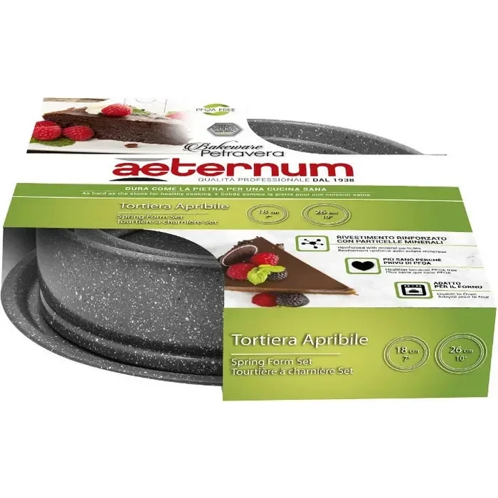 Aeternum set 2 tortiere apribili 18 e 26 cm in petravera Vendita online