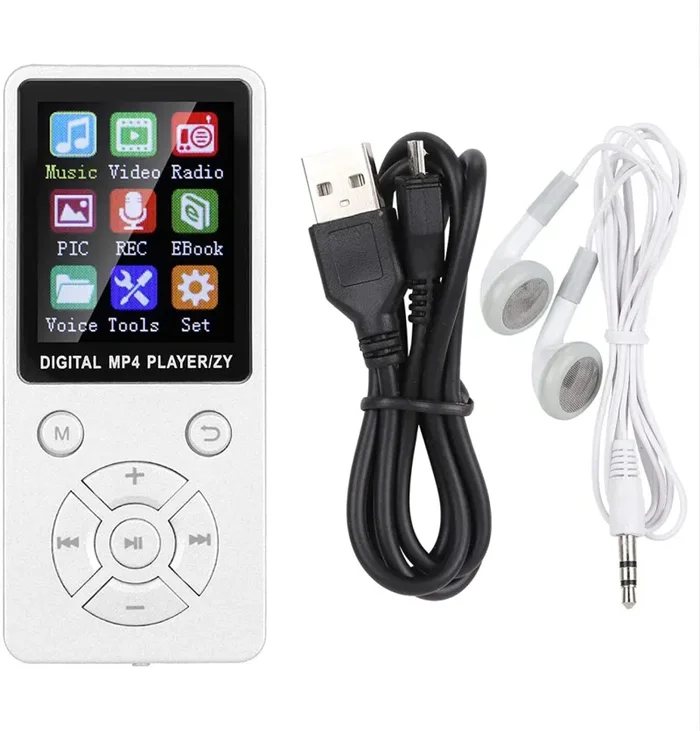Agatige Lettore MP3/lettore MP4, Musica T1 Lettore MP3 MP4 Supporto Bluetooth Memoria 32G Pulsanti Tattici a Otto diagrammi(Bianca) - immagine 2