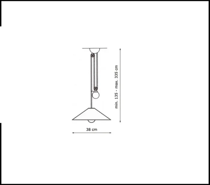 Aggregato Saliscendi Cono ø 38cm lampada a sospensione - immagine 2