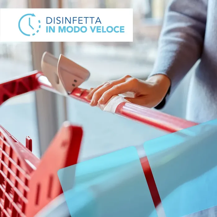 AIESI® Tamponi salviette disinfettanti a base di alcool isopropilico 70% dimensioni 65×30 mm confezionati singolarmente HOSPIPADS (Confezione da 200 pezzi) - immagine 3