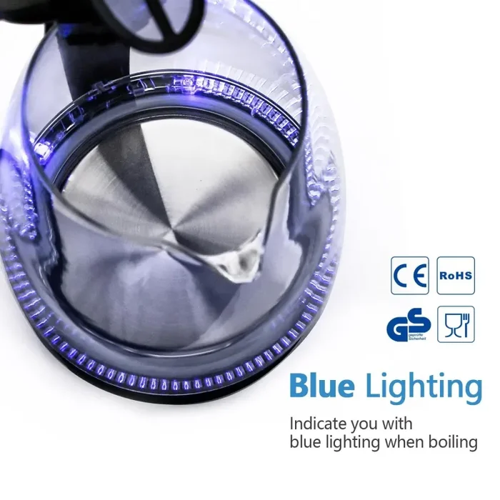 Aigostar Adam 30GOM – Bollitore d’acqua in vetro 1,7 litros, - immagine 3