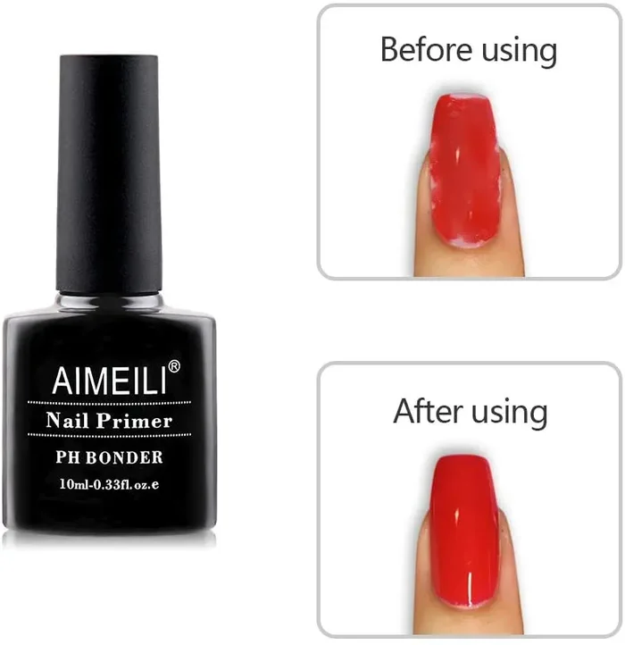 AIMEILI Primer Unghie Base Bonder Nail Prep Primer Aria Veloce Asciutto Primer Unghie Trucco Non Lampada, base trucco Libero Fit per Unghie in Acrilico Bonder Legame 10ml - immagine 3