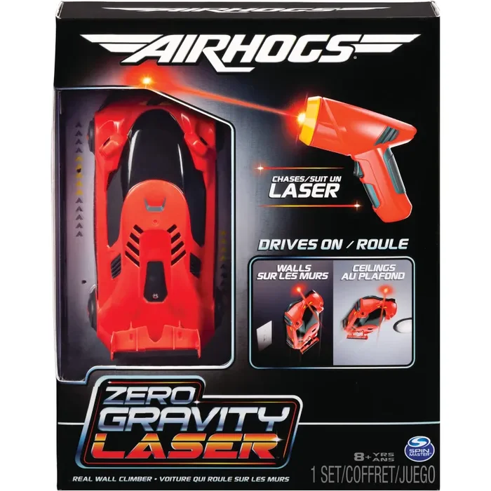 Air Hogs Zero Gravity Laser, Auto da Corsa Sulle Pareti Laser-Comandata, Rossa