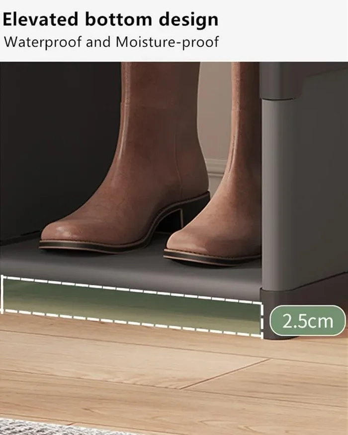 AISIR Scarpiera Salvaspazio 8 Livelli, Scarpiere Scaffale Portascarpe in Metallo Impilabile, per Ingresso, Armadio Esterno e Interno. Facile da Montare, 42 x 30 x 124 CM, Nero. - immagine 3