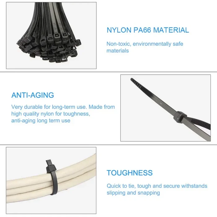 Aival Fermacavi, 200 Fascette Zip in Nylon Avvolgenti Due Lunghezze 200… - immagine 3