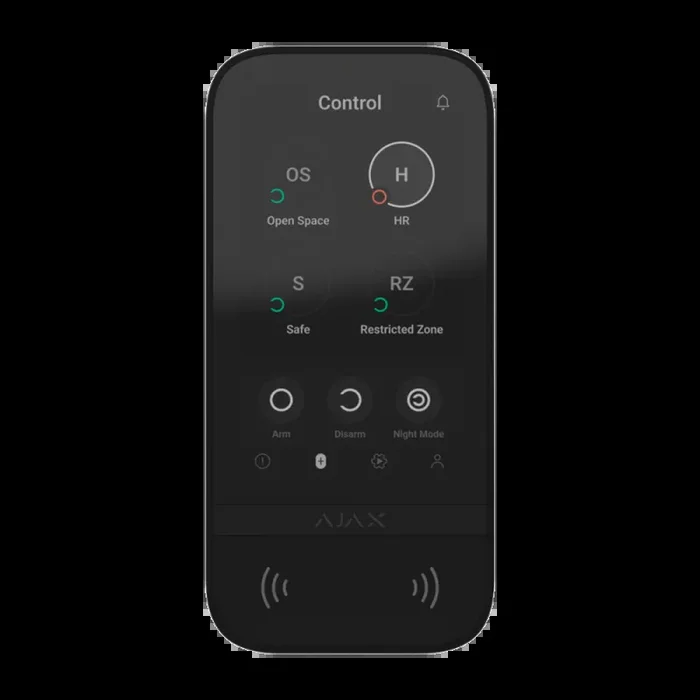 Ajax Keypad Touchscreeen Jeweller WIRELESS -Tastiera wireless con touch screen per controllare un sistema Ajax Nero - immagine 3
