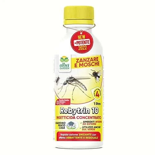 Albagarden – Insetticida Antizanzare Giardino per Esterno E Interno Cimici Mosche Insetti Volanti Striscianti Formiche Moscerini Effetto Zanzariera Anti Zanzare Casa Prati Siepi Animali 1 Lt