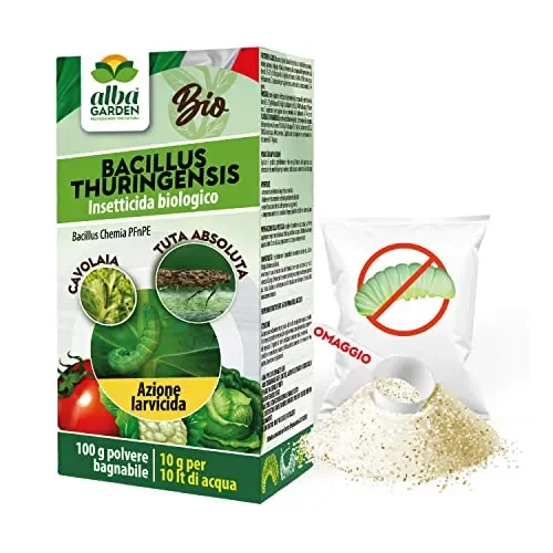 Albagarden Bacillus Thuringiensis Kurstaki Insetticida Piante Biologico – Contro Parassiti, Insetti, Larve Dell’orto E Giardino, polvere x 100 gr Vendita calda online