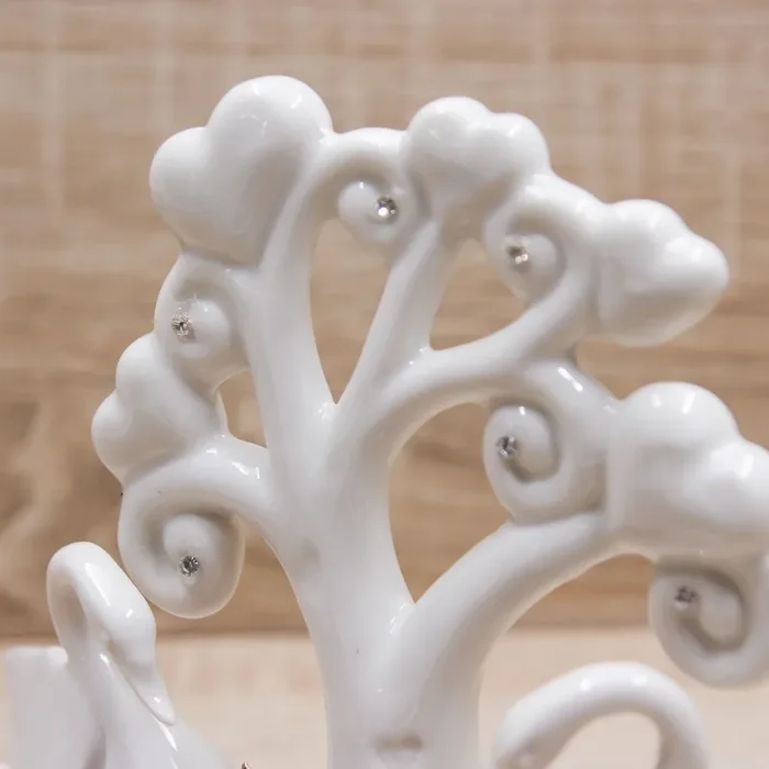 Albero di Cuori con Cigni Porcellana di Capodimonte Lucido - immagine 2