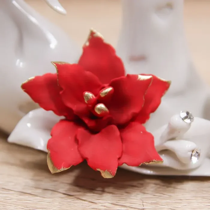 Albero di Cuori con Cigni Porcellana di Capodimonte Lucido - immagine 3