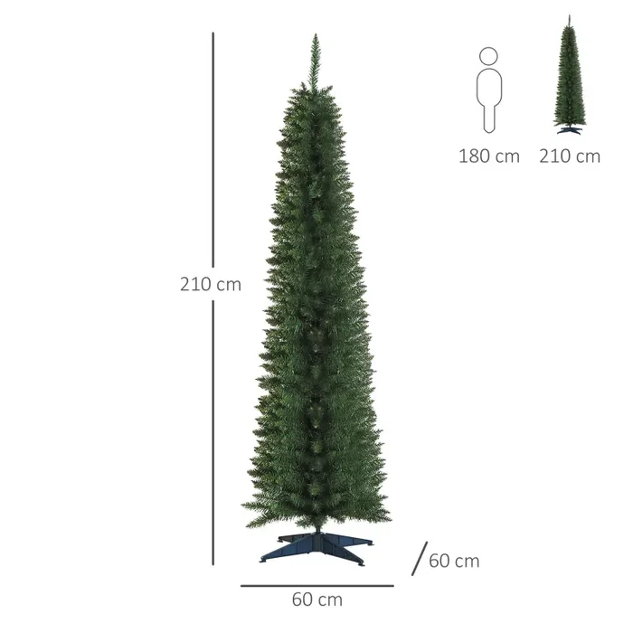 Albero di Natale Artificiale 210 cm 499 Rami Verde - immagine 3
