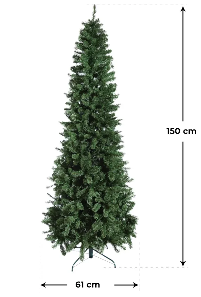 Albero di Natale Artificiale Apertura ad Ombrello Kentucky Slim Verde Varie Misure - immagine 3
