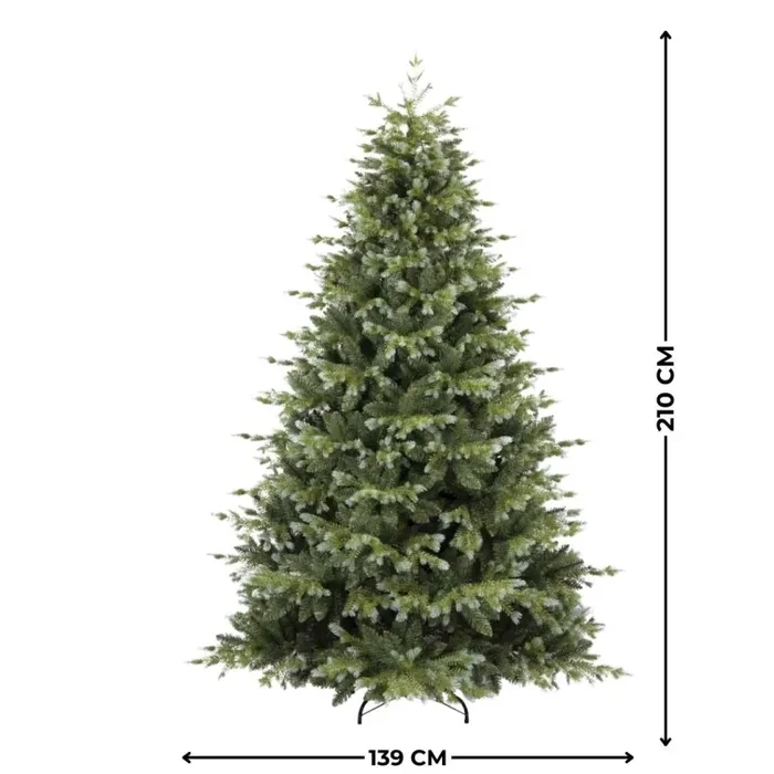 Albero di Natale artificiale con punte argentate - immagine 2