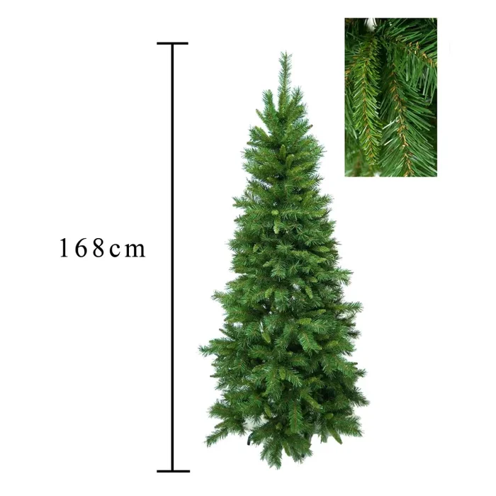 Albero di Natale Artificiale H168 cm Abete Mixed Slim 541 Tips Verde - immagine 2