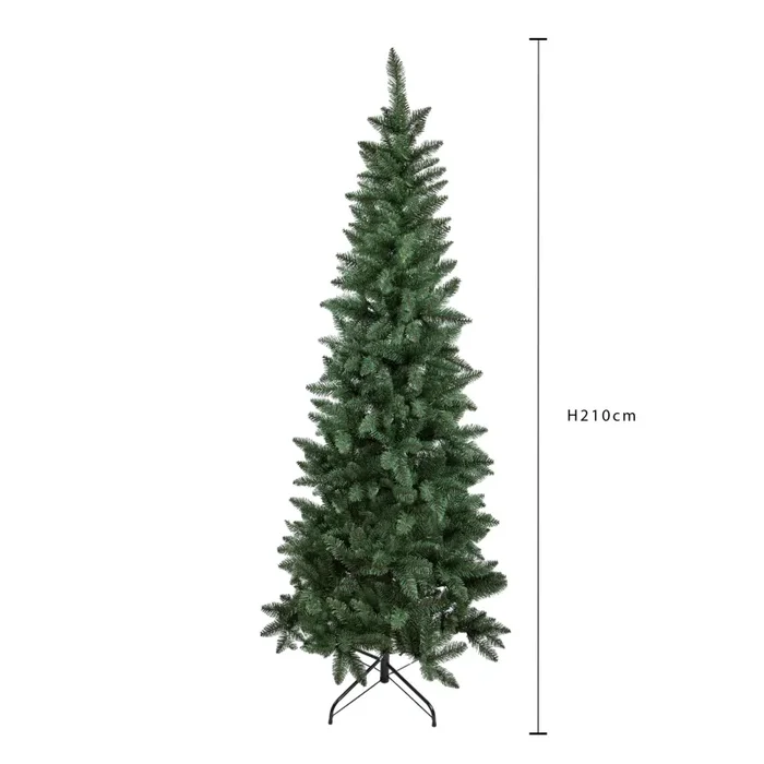 Albero di Natale Artificiale H210 cm Abete Douglas Slim 669 Tips Verde - immagine 2
