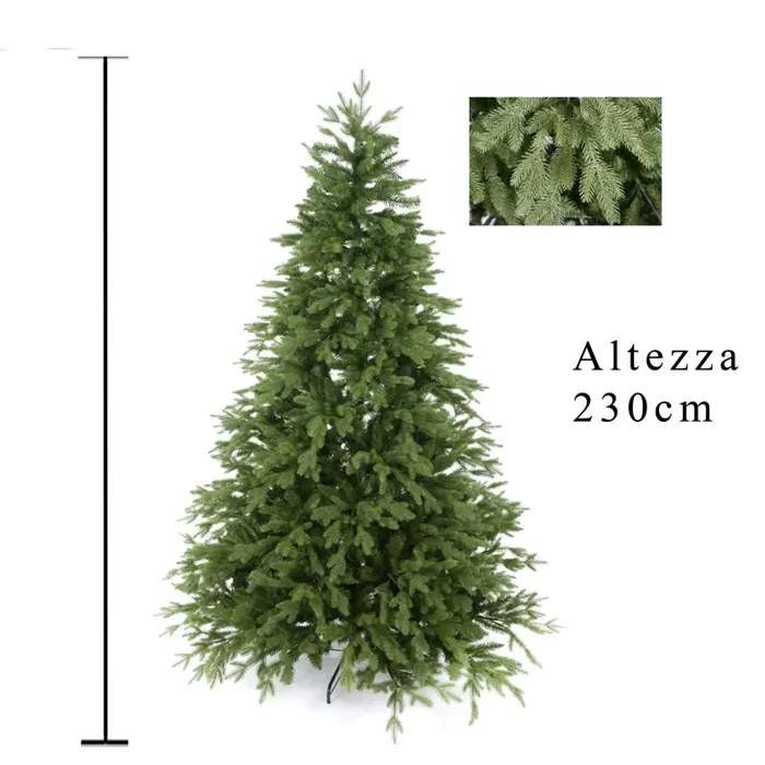Albero di Natale Artificiale H230 cm Abete Cervino Large 1600 Tips Verde Vendita online - immagine 2