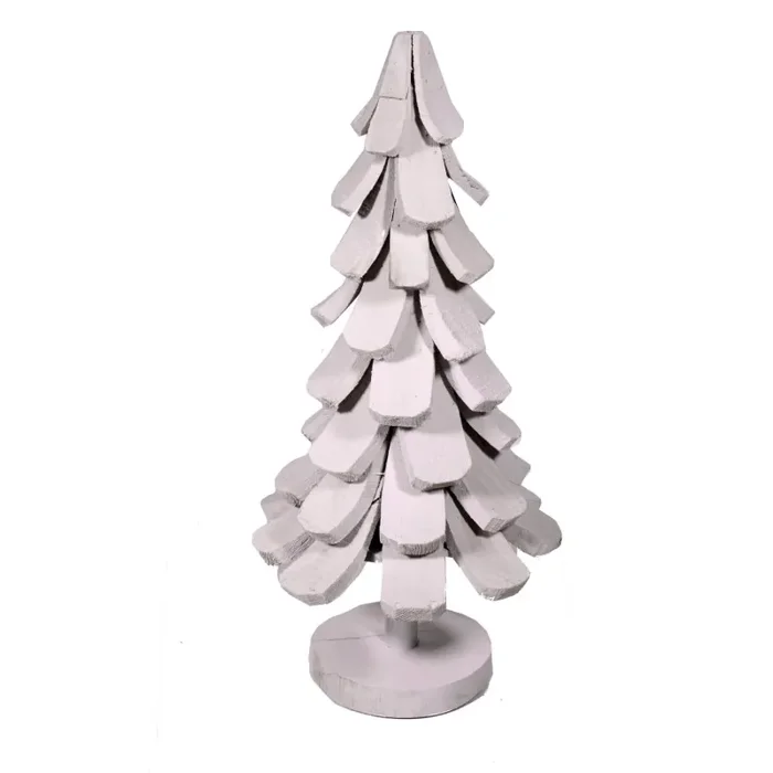 Albero di Natale in Legno di Paulownia H90cm Bianco