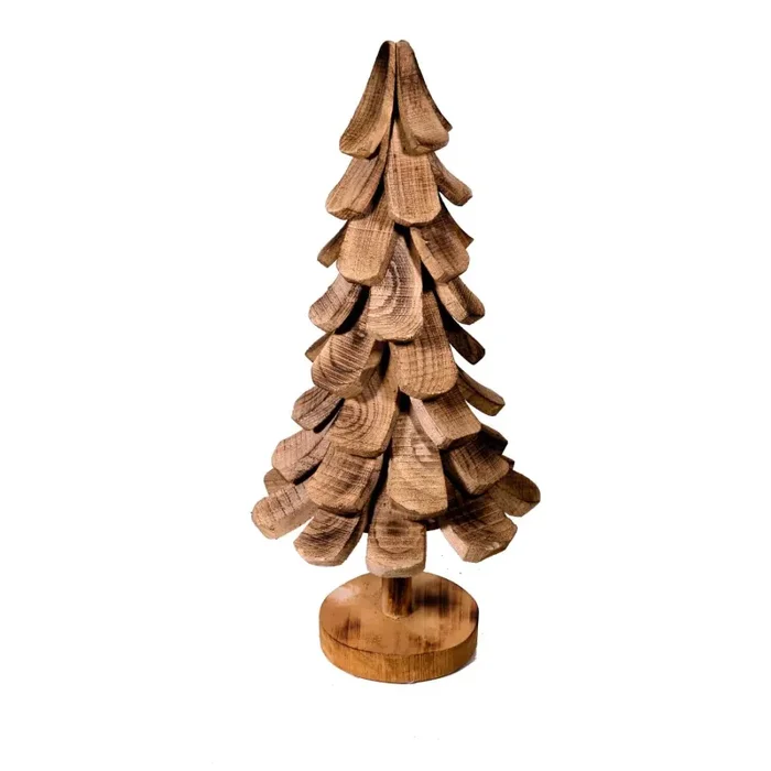 Albero di Natale in Legno di Paulownia H90cm Rustico