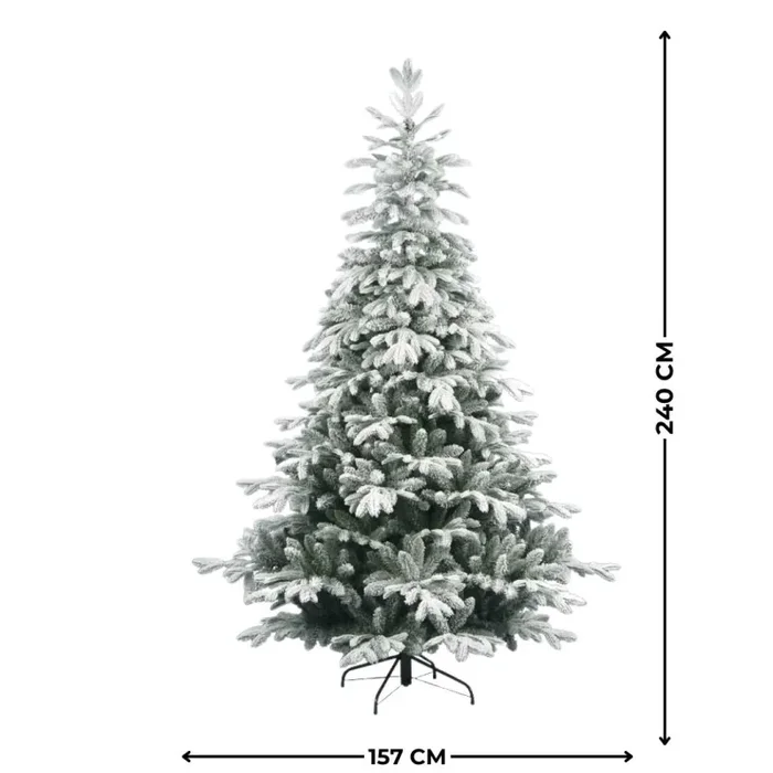 Albero di Natale realistico innevato in PE+PVC floccato - immagine 2