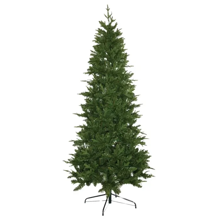 Albero di Natale sottile di colore verde realizzato in PE e PVC