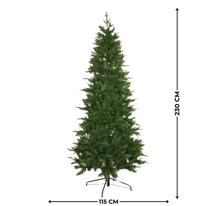 Albero di Natale sottile di colore verde realizzato in PE e PVC - immagine 2