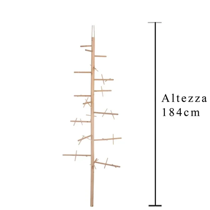 Albero Espositore di Natale 184 cm da Appendere in Legno - immagine 2