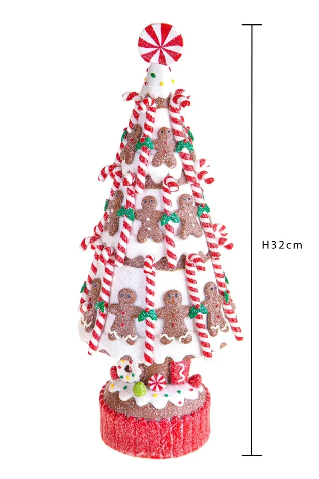 Albero Ginger Bread H32 cm Rosso - immagine 2