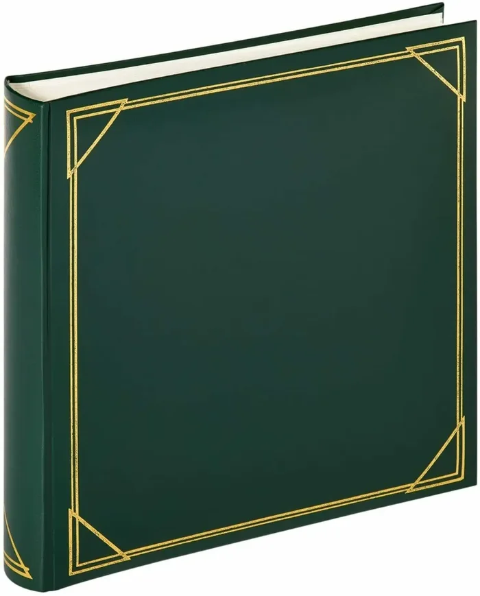 Album Fotografico Adesivo Grande, 100 Pagine, Copertina in pelle PVC Verde 30×30